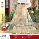 兩三事梵高文藝 花影入墨 2025春季新款甜美印花透視網(wǎng)紗半身裙 花色 M