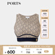 PORTS寶姿商場(chǎng)同款早春新品女裝瑜伽健身徽標背心LP8N007RCO032 燕麥灰印花 XS