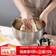 學(xué)廚 打蛋盆304不銹鋼攪拌盆帶刻度加厚奶油蛋白打發(fā)盆和面洗菜水果盆 20Cm不銹鋼打蛋盤(pán)