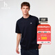 哈吉斯（HAZZYS）男女裝 夏季【PHIZ系列】情侶款復古繡花寬松圓領(lǐng)T恤 深藏青色DN -男 XL （180/100A 50） （尺碼偏大）男