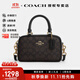 蔻馳（COACH）【官方授權店】coach女士小號手提單肩斜挎包送女友節日禮物 CW197IMXAQ深棕色卡其