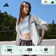 adidas拒水防潑涼感防曬UPF50+連帽防曬衣皮膚衣阿迪達斯輕運動(dòng) 灰石綠   L