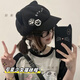趣木也卡通貓耳朵棒球帽可愛(ài)甜妹明日香帽子刺繡二次元Y2K鴨舌帽顯臉小 貓耳棒球帽黑色