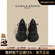 CAMILA KSENIA爆款老爹鞋女士2025新款夏季時(shí)尚厚底增高運動(dòng)鞋子百搭休閑品牌 黑色 37