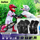 酷峰兒童平衡車(chē)套裝軟護具滑步車(chē)護膝騎行滑板全盔頭盔套裝防護裝備 4件套 開(kāi)放式白色護具（配手套）