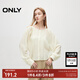 ONLY夏季設計感輕薄圓領(lǐng)寬松蝙蝠袖襯衫女|124205043 S12 亮奶油白色 M (165) 84A