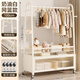 豪美佳（HAO MEI JIA）掛衣架落地臥室內衣帽架可移動(dòng)曬晾衣架 100cm奶白+儲物柜+網(wǎng)籃