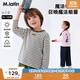 馬·拉丁（M.Latin）馬拉丁上衣25春季新款男女童魔法師美式復(fù)古百搭條紋純棉長(zhǎng)袖T恤 黑色條 120cm