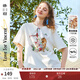 兩三事梵高設(shè)計(jì)感印花短袖t恤女2025夏新款可愛(ài)貓咪上衣 喵趣信旅 杏色 L