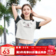 百圖betu女裝夏季新款T恤拼色圓領(lǐng)字母印花短袖T恤女2403T30 灰色 S
