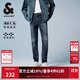 杰克·瓊斯（JACK&JONES） 潮流時(shí)尚LOGO皮標彈力修身水洗貓須舒適百搭牛仔褲男裝225132035