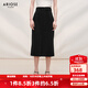 艾諾絲雅詩(shī)【商場(chǎng)同款】春秋新品通勤簡(jiǎn)約風(fēng)顯瘦黑色半身裙包臀裙30723527 黑色 S