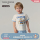Teenie Weenie Kids小熊童裝25夏季新款男女寶寶印花短袖短褲套裝 藍色 110 cm