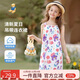 Classic Teddy兒童連衣裙女童無(wú)袖背心裙中大童純棉吊帶裙碎花沙灘裙 羅蘭 150 