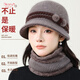 笙格兒中老年人帽子女秋冬季媽媽加絨加厚針織保暖棉帽奶奶老太太毛線(xiàn)帽 卡其色-單個(gè)帽子 均碼（54-58CM）