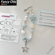 FANCYCHIC夏日海鹽星星藍色手機掛繩手工diy串珠ccd鏈條清新相機掛飾 【雙星藍海星白小熊】掛繩