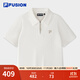 斐樂(lè )（FILA）FUSION斐樂(lè )潮牌女子針織短袖衫2025夏新款時(shí)尚修身翻領(lǐng)上衣 云白色-WT M 165/84A/M