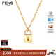 FENS珠寶 18K金解鎖項鏈女自由組合吊墜字母彩金鏈 18K金「解鎖」項鏈 藍托帕石吊墜