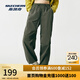 斯凱奇（Skechers）閃穿褲子女秋季傘兵褲闊腿褲吸濕速干運(yùn)動(dòng)褲降落傘褲 黑森林綠/0373 M