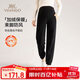 英氏【410g加絨孕婦褲】束腳保暖運動(dòng)褲孕婦秋冬外穿小個(gè)子百搭黑165