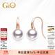 GiO珠寶 Akoya海水珍珠耳飾18K金耳鉤生日禮物送女友 18K厚金 無(wú)瑕珍珠7.5-8mm
