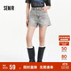 森馬（Semir）牛仔褲女寬松美式熱褲酷颯風(fēng)夏街頭毛邊短褲復(fù)古辣妹103324122010