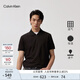 Calvin KleinJeans【吸濕速干】25春夏男士休閑通勤ck半拉鏈短袖POLO40QM421 UB1-太空黑 L