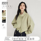 對白氣質(zhì)立領(lǐng)短款風(fēng)衣外套女2025秋裝新款抽繩高級感通勤皮衣夾克 淺摩卡 S