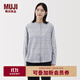 無(wú)印良品（MUJI）女式 法蘭絨 立領(lǐng)長(cháng)袖襯衫 女士襯衣外套 25年秋季 女裝 淺灰色格紋 M (160/84A)