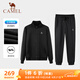 駱駝（CAMEL）跑步運動(dòng)套裝男立領(lǐng)長(cháng)袖兩件套運動(dòng)服 7C1226L5464 幻影黑 XL
