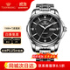 天王（TIAN WANG）男表經(jīng)典鋼帶雙歷自動(dòng)機械表恒雋系列國表生日禮物送老公5759 黑盤(pán)男表GS5759S/DD-B