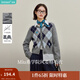 茵曼2025秋冬女裝新款學(xué)院風(fēng)菱格立體花朵毛衣外套圓領(lǐng)針織衫開(kāi)衫 花灰色 S