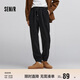 森馬（Semir）休閑褲男肌理感燈芯絨長(cháng)褲冬拼接抽繩束腳褲錐形101724127111 