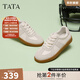 他她（TATA）復古銀色德訓鞋女鞋休閑板鞋運動鞋2025春季新款SNK01AM5 米白/灰 36