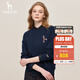 哈吉斯（HAZZYS）女裝 春秋季拼色LOGO休閑圓領(lǐng)活力衛(wèi)衣ABTSE0BCF03 藏青色NV XL (170/92A 42)