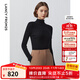 朗姿羊毛氣質(zhì)高領(lǐng)修身復(fù)古螺紋毛針織衫女通勤上衣秋冬新款打底衫 黑色 2XL