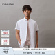 Calvin Klein Jeans夏季男士休閑通勤ck刺繡字母舒適短袖襯衫外套J324459 YAF-月光白 S