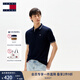 TOMMY JEANS【潮流鑲邊】25夏季男裝純棉珠地網(wǎng)眼商務(wù)翻領(lǐng)短袖T恤POLO20745 藏青色C1G M