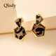 Qlady豹紋幾何耳釘秋冬復古精致耳飾氣質(zhì)耳環(huán)女2025新款氣質(zhì)高級感耳墜