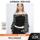 UR2025秋季新款女潮流格紋鉆飾一字領(lǐng)修身罩衫襯衫UWJ250066 黑色格子 (注意洗滌) S