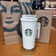 星巴克（Starbucks）杯子大容量保溫杯吸管杯水杯咖啡杯隨行杯節日禮物居家辦公伴手禮 白金女神+袋子