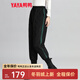 鴨鴨羽絨褲女冬季加厚保暖百搭舒適休閑褲XY 黑色 3XL (180)