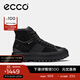 愛(ài)步（ECCO）休閑鞋女 時(shí)尚百搭防水高幫牛皮鞋 街頭860403 黑色86040351052 37