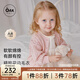 OAK FAMILY秋冬嬰兒純棉針織衫春秋季女寶寶可愛圓領(lǐng)毛衣開衫兒童小外套 花淺粉 （開衫毛衣） 66 cm