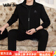 Walker Shop品牌運動(dòng)套裝春秋跑步晨練透氣舒適休閑套裝男裝 黑色三件套 2XL 男 體重140-160斤