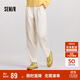 森馬（Semir）休閑褲女半松緊腰寬松錐形褲百搭冬季風(fēng)肌理抓絨長(cháng)褲101724127014