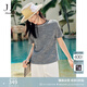 玖姿·安娜蔻【海鹽之夏】輕熟香風(fēng)肌理感針織短袖T恤女2025夏新款 花紋藍(lán)色 XL