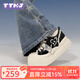 TTKJ時(shí)尚笑臉星星鞋女鞋2025秋冬新款厚底增高帆布百搭運動(dòng)休閑板鞋子