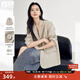 對白老錢(qián)風(fēng)經(jīng)典西裝外套女2025秋新款寬松H型高級感氣質(zhì)通勤西服 卡其色 M