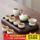 唐豐汝窯茶具整套帶茶盤(pán)功夫茶具套裝中式家用陶瓷泡茶壺蓋碗茶杯套裝